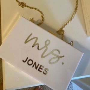 Personalized purse. “Mrs. Jones”. Bride purse for wedding/bachelorette.